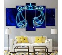 5 Panneau Mural Art Peinture Signe Du Zodiaque Balance Pour Le Bureau À Domicile Décoration Salon Moderne Xxl Impression Sur Toile 5 Parties Tableau Intissee (Avec Cadre 150 X 80 Cm) Affiche -8V7S/B0