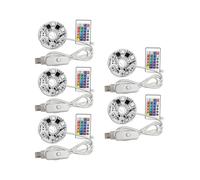 5 Panneaux Lumineux LED RGB à Dégradé de Couleurs, Entrée DC5V, Blanc, avec Interrupteur USB, Câble et Télécommande, 38 mm