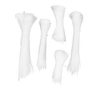 5 paquets d'attaches de câble, ensemble d'enveloppes à fermeture éclair, organisateur de fixation de sangle de fil en Nylon jetable (Blanc)