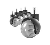 5 Paquets De Roulettes De Chaise De Bureau, Meubles De Type Boule De 2 Pouces, Roulettes En Nylon PU M11 * 22, Vis, Insertion De Roue De Terre for Chaises Générales(WHITE)