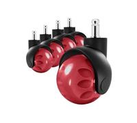 5 Paquets De Roulettes De Chaise De Bureau, Meubles De Type Boule De 2 Pouces, Roulettes En Nylon PU M11 * 22, Vis, Insertion De Roue De Terre for Chaises Générales(Silver)