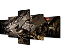 5 Parties Tableau Decoration Murale Modèle D'Armes De L'Armée| Sans Cadre 100 X 50 Cm |5 Pièces Toile Tableaux Modulaire Bureau Maison Deco Cadeau D'Halloween-848057311208