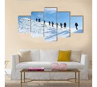 5 Parties Tableau Decoration Murale Randonneur, Montagne Enneigée100×55 Cm5 Pièces Toile Tableaux Modulaire Bureau Maison Deco Cadeau D'Halloween -7E9X-E8B
