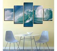 5 Parties Tableau Decoration Murale Surf Des Vaguesavec Cadre 100 X 50 Cm5 Pièces Toile Tableaux Modulaire Bureau Maison Deco Cadeau D'Halloween