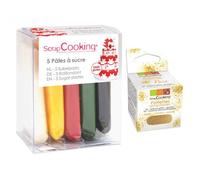 5 pâtes à sucre de Noël + paillettes dorées Scrapcooking