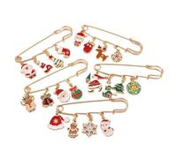 5 PC Noël Broche Pin Set pour les femmes, Festive Père Noël Focon de neige écharpe Clip, Accessoires de fête pour les vêtements, sacs, chapeaux (5pcs A)