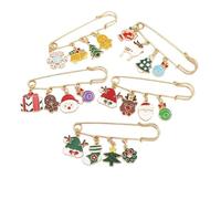 5 PC Noël Broche Pin Set pour les femmes, Festive Père Noël Focon de neige écharpe Clip, Accessoires de fête pour les vêtements, sacs, chapeaux (5pcs C)