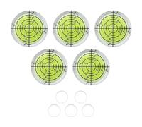 5 PCS Ø 32 mm de Diamètre Niveaux à Bulle Rond, Petit Niveau à Bulle Avec 5 Ruban Adhésif Double Face, Mesure Rond à Bulle, Mini Niveau à Bulle, pour le Camping, les Appareils Photo