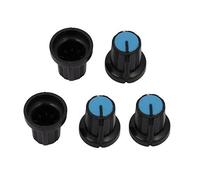 5 Pcs 14,5 mm Dia 15 mm Longueur Potentiomètre En Plastique Contrôle Du Volume Bouton Rotatif Cap Noir Bleu