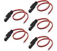 5 Pcs 14AWG 0.3m Câble D'extension Sae pour Voiture,Connecteur Rapide pour Câble de Déconnexion,Accessoire Universel de Connexion de Panneau Solaire pour Motos,Voitures Et Tracteurs