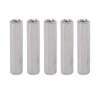 5 pcs 65 mm 304 Écrou de couplage hexagonal en acier inoxydable M8, clé hexagonale compatible pour les tiges filetées, atelier à domicile suspendu