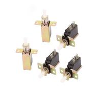 5 Pcs AC250V 8A/128A SPST 2P Spring Loaded Self Locking Push Button Switch