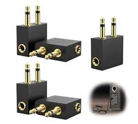 5 Pcs Adaptateurs Casque Avion Double Jack Plaqué Or 3.5mm Audio Vol