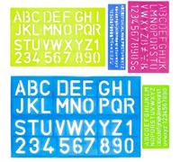 5 Pcs Alphabet Letter Stencil,Normographe pour Croquis et Schémas,Letter Stencil Pochoirs numériques réutilisables Règle en plastique pour modèle de dessin pour enfants Peinture apprentissage DIY