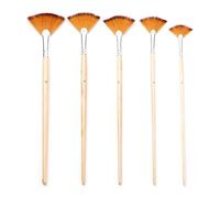 5 PCS Artists Brushes Fan Brushes Set Pind Brushes Brussades À Aquarelle Brosses Peinture Cheveux En Nylon Multifonctionnelles Pour Le Dessin