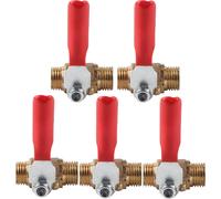 5 Pcs Ball Valve Double Male Thread G1/4 Brass Valve Air Compressor Accessory