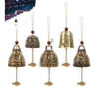 5 Pcs Bénédiction Carillon À Vent Cloche de Bénédiction Feng Shui Carillons Campanule Carillons à Vent Fengshui Bells Bouddha Carillon à Vent Phoenix Carillon à Vent en Métal pour la Maison et Jardin