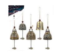 5 Pcs Blessing Wind Chime Blessing Bell Feng Shui Chimes Campanula Wind Chimes Fengshui Bells Buddha Wind Chime Phoenix Metal Wind Chime for Home And