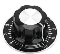 5 PCS Bouton de Potentiomètre 6mm / 27mm Boutons Moletés de Potentiomètre Capuchon Rotatif de Contrôle du Volume avec Plaque d'échelle à Cadran Numérique MF-A03