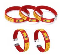 5 pcs bracelet Espagne supporter, bracelet rugby,bracelet cordon,bracelet drapeau