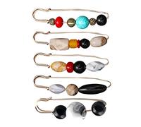 5 Pcs Broches Vintage,WideSmart Pinces à Cardigan Châle Clips Clip Écharpe Retro Cardigan Clip Épingle à Châle de Pull Épingles à Nourrice Broche de Perle Rétro Cardigan Clip de Broche pour Femme