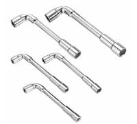 5 Pcs Clé à Douille Double Coudée, Clés à Pipe à Douille Hexagonales Coudées en L, Métriques Clé Doubles Douilles Hexagonales à 6 Pans pour Réparation de Canalisations Voitures Vélos, 6/7/8/10/12 mm