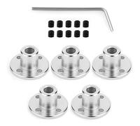 5 Pcs Coupleur Axe Bride Rigide, Raccords d’Arbre à Bride de 6 mm avec 10 Pcs M3 Serrage Vis et 1 Pcs Hexagonale Clé