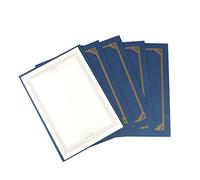 5 Pcs Couverture de Certificats Couverture de Protection Certificats Diplôme Porte-Certificats Etuis Housse en Carton Protège-Documents A4 Couvertures de Graduation Bleu