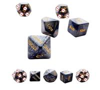 5 Pcs Cubes De DéS Noirs, Sculpté avec De Nombreux Motifs d'action, Accessoires Humoristiques, Cadeau De Couple Original - K + 3