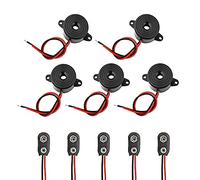 5 Pcs DC 3-24v 85DB éLectronique Alarme Buzzer SystèMe D'Alarme Buzzer Electronic Buzzer Alarme Continue D'Alarme Sonore pour Jouets éLectronique, Noir 23 X 12mm