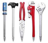 5 pcs de stylos drôles, 6,2x0,4 pouces stylos en plastique avec aimant, étal, clé à clé, marteau, marteau, stylo ou outil de forme de clé à argent pour le bureau, la maison, les études et les stylos
