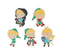 5 Pcs Echoes Wisdom Link Figurine Badge, Link Cosplay Accessoires Sac Decor, Jeu D'aventure Tears Kingdom Broche, Link Figure Métal Badge