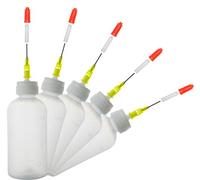 5 pcs Flacon Aiguille 50ml,Bouteilles de Colle avec aiguilles de distribution et bouchons pour bricolage artisanat décoration de gâteau remplissage colle