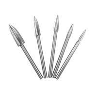 5 pcs Gravure sur Bois, Mèches de Gravure sur Bois, Outil de travail du bois avec tige de 1/8 pouces - Fixation universelle pour outils rotatifs