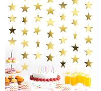 5 Pcs Guirlande Etoile Dorée,Guirlande D'Étoiles Dorées Brillantes,Guirlande Etoile Papier,Guirlande D'Étoiles en Papier,Guirlande D'Étoiles À Paillettes À Suspendre,pour Anniversaire, Vacances(Doré)