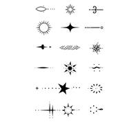 5 PCS Herbal Tattoo sticker femme imperméable à l'eau durable motif géométrique doigt dos de la main