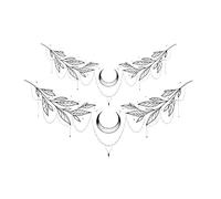 5 PCS Herbal Tattoo stickers imperméable à l'eau durable féminine semi - permanente jus poitrine ventre