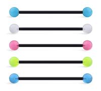 5 pcs Industriel Barbell Boucle D'oreille en Acier Inoxydable 14G Bioflex Cartilage Boucle D'oreille Corps Piercing Coloré Acrylique Sphères MoniliDurability