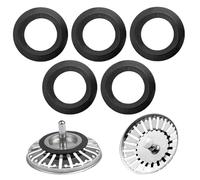 5 Pcs Joints Universels pour Bonde D'Évier, Joint en Élastomère pour Paniers Filtrants, Accessoires de Bouchon D'Évier, Joint de Remplacement pour Évier Et Bonde (Ø Intérieur 32 Mm, Ø Extérieur 54 Mm)