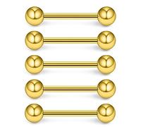 5 Pcs/Lot 14 Style Design Or Acier Chirurgical Sourcil Nombril Ventre Lèvre Langue Anneau Nez Bar Anneaux Bijoux Pénétrants Corps Professionnel Design