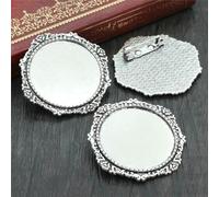 5 pcs/lot 30mm taille intérieure noir et Antique argent plaqué Bronze couleurs broche Style tourbillon Cabochon réglage de Base(Rose Gold)