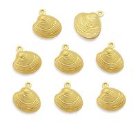 5 pcs/Lot en Acier Inoxydable BRICOLAGE 13x14mm Coquille Charms Résultats de Bijoux Connecteur Animal Pendentif pour Faire Boucles D'oreilles Professionnel