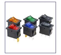 5 PCS/LOT KCD1 3 4 Pin 21 * 15mm ON-OFF Boat Car Rocker Switch 6A/250V AC 10A/125V AC With Red Blue Green Yellow Light Switch NWPNLXEA(5pcs Green,4PIN)