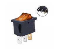 5 PCS/LOT KCD1 4 Pin 21 * 15mm ON-OFF Boat Car Rocker Switch 6A/250V AC 10A/125V AC With Red Blue Green Yellow Light Switch NWPNLXEA(3PIN Y with lamp)