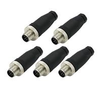 5 Pcs M12 5 Pôles Mâle Connecteur, IP67 Étanche A Codés Droits 5 Broches sur Place à Vis Capteur 12mm M12 5 Core Connecteurs Ronds Accessoires pour l'automatisation Industrielle 125V 4A AC/DC