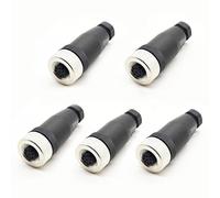 5 Pcs M12 8 Pôles Femelle Connecteur, IP67 Étanche A Codés Droits 8 Broches sur Place à Vis Capteur 12mm M12 8 Core Connecteurs Ronds Accessoires pour l'automatisation Industrielle 60V 4A AC/DC