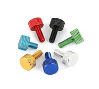 5 pcs M3 M4 M5 M6 Coloré Aluminium Moleté Serrer À La Main Vis Longueur 6mm - 20mm, Vin rouge, M6x16mm