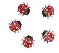 5 Pcs Mignon Coccinelle Broche Broches Brillant Strass Insectes Corsages Écharpe Clips Bijoux Accessoires pour La Fête De La Bal