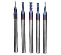 5 Pcs Milling Cutter, Blue Nano Coated Tungsten Steel End Mill, CNC Milling Cutter 4 Flute HRC65°, High Hardness for Stainless Steel and Die Steel, Precision Cutting Tools for CNC