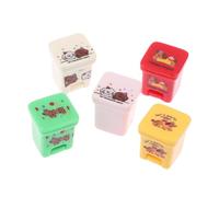 5 PCS Miniature Dessin Animé Poubelle Modèles Poubelles de Camion Poubelle Modèle Simulation 1:12 Échelle De Nettoyage Fournitures Décoration Accessoires
